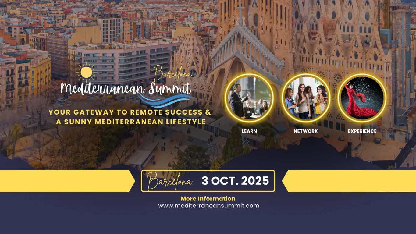 Youtube Banner Your Gateway to Remote Success and Mediterranean Lifestyle (4000 x 1000 px)